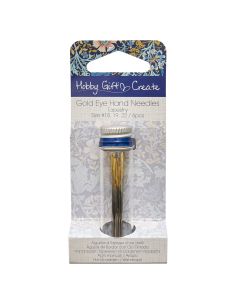 Tubo de vidrio con 10 agujas de coser 18-22 - Colección flores azules