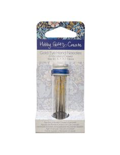 Tubo de vidrio con 10 agujas de bordar 3-9 - Colección flores azules