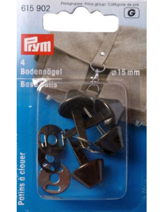 Juego de 4 patas para bolsas de 15 mm - Plata antigua
