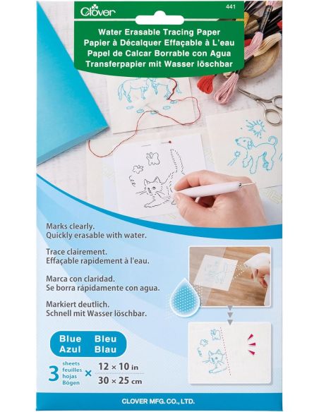 Papel de calco borrable al agua Clover