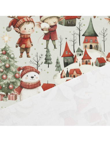 Tejido de algodón premium - Elfos de Navidad