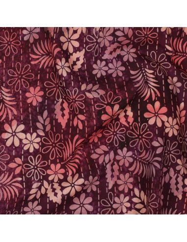 Tejido de viscosa batik Théa - Cereza