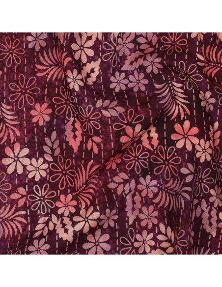 Tejido de viscosa batik Théa - Cereza