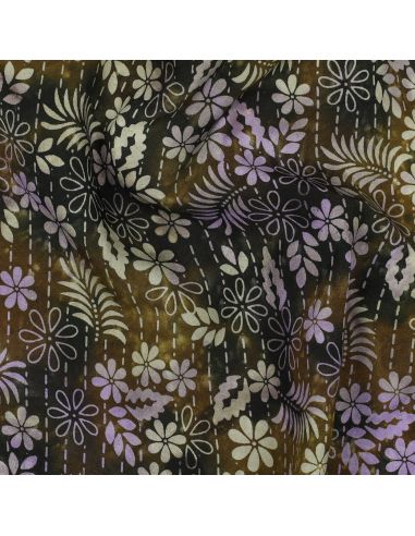 Tejido de viscosa batik Théa - Verde