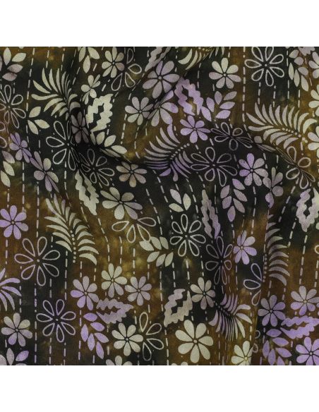 Tejido de viscosa batik Théa - Verde