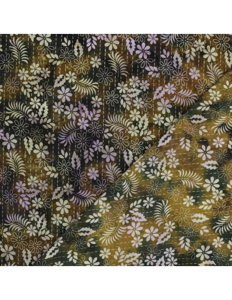 Tejido de viscosa batik Théa - Verde