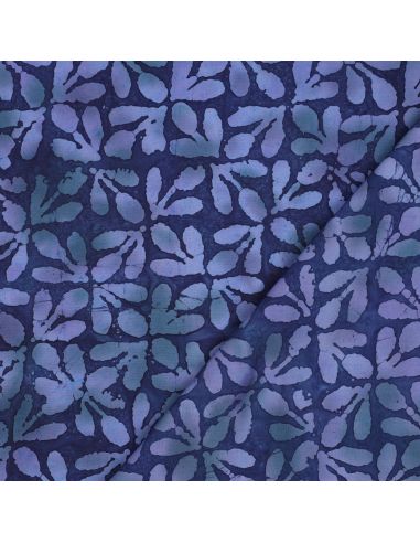 Tejido de viscosa batik Lagon - Azul marino