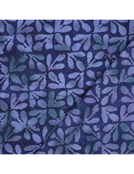 Tejido de viscosa batik Lagon - Azul marino