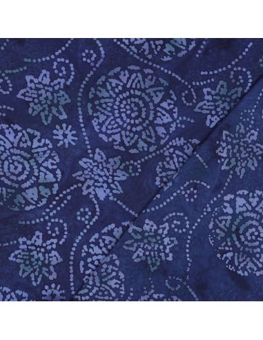 Tejido de viscosa batik Eliora - Azul marino