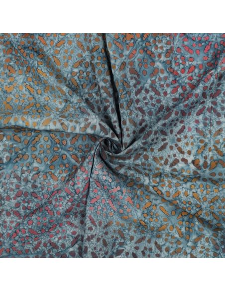 Tejido de viscosa batik Soléane - Azul