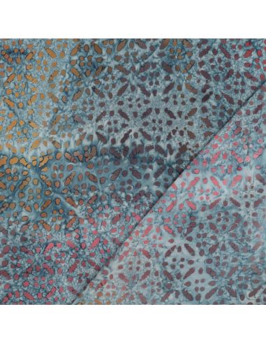 Tejido de viscosa batik Soléane - Azul