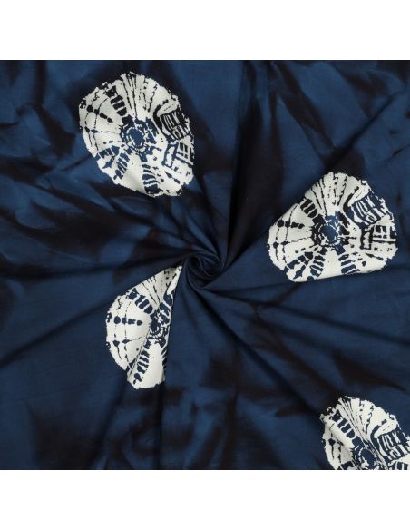 Tejido de algodón batik Solyne - Azul marino