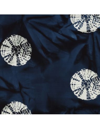 Tejido de algodón batik Solyne - Azul marino