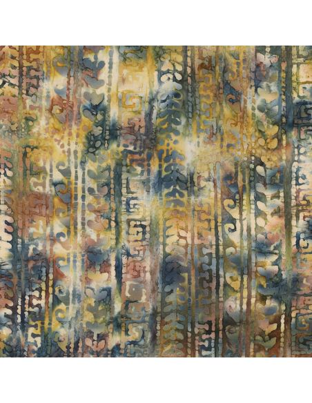 Tejido de algodón batik Aora - Azul y verde