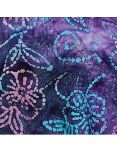 Tela de algodón batik Comino - Violeta 2