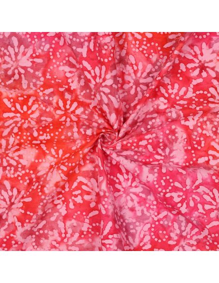 Tejido de algodón batik Orélia - Coral