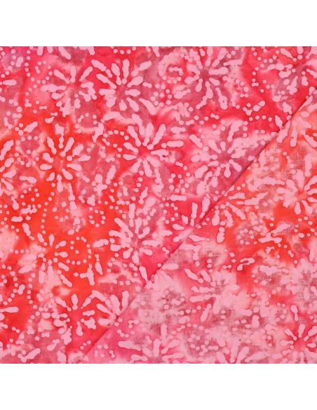 Tejido de algodón batik Orélia - Coral