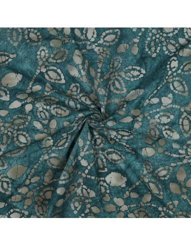 Tejido de algodón batik Méline - Azul petróleo