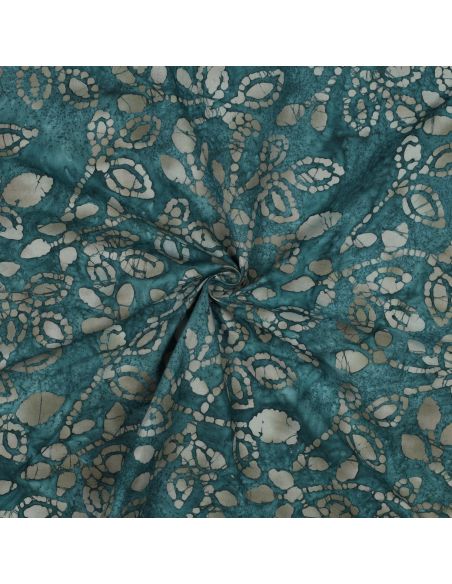 Tejido de algodón batik Méline - Azul petróleo