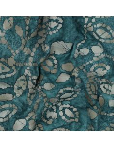 Tejido de algodón batik Méline - Azul petróleo 2