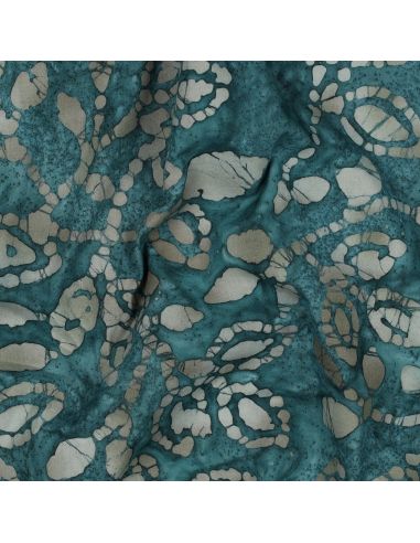 Tejido de algodón batik Méline - Azul petróleo