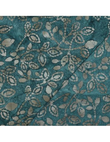 Tejido de algodón batik Méline - Azul petróleo