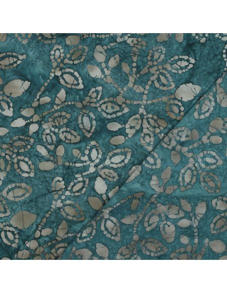 Tejido de algodón batik Méline - Azul petróleo