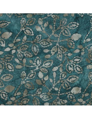Tejido de algodón batik Méline - Azul petróleo