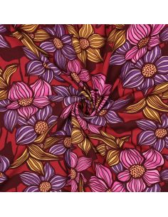 Tejido sarga viscosa Florane - Burdeos