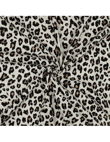 Tejido de viscosa y lino Salvaje - Beige