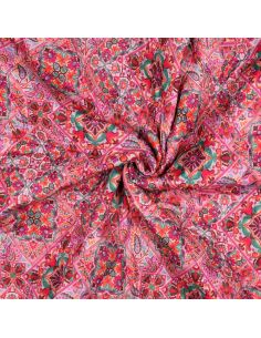 Tejido acolchado de voile de algodón patchwork - Rosa