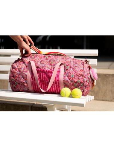 Tejido acolchado de voile de algodón patchwork - Rosa