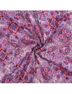 Tejido acolchado de voile de algodón patchwork - Azul