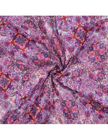 Tejido acolchado de voile de algodón patchwork - Azul