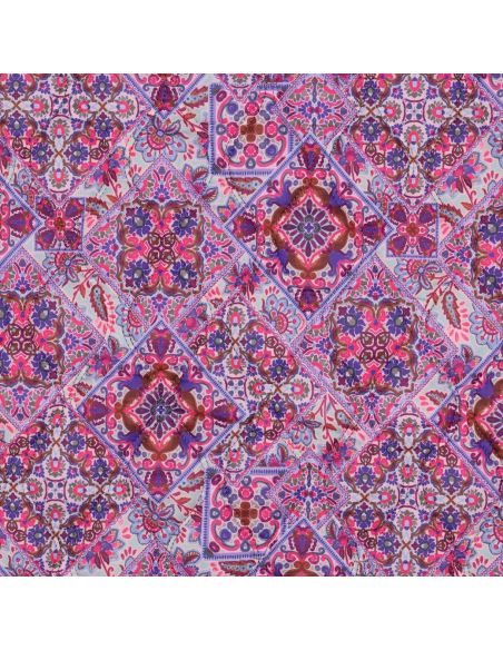 Tejido acolchado de voile de algodón patchwork - Azul