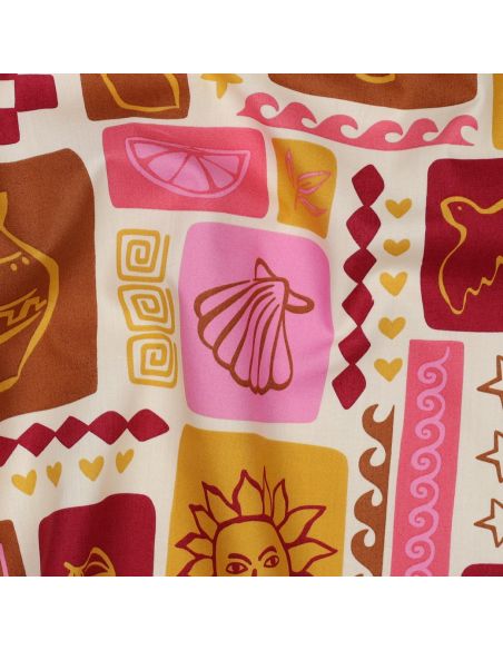 Tejido de popelina de algodón patchwork de verano - Blanco roto
