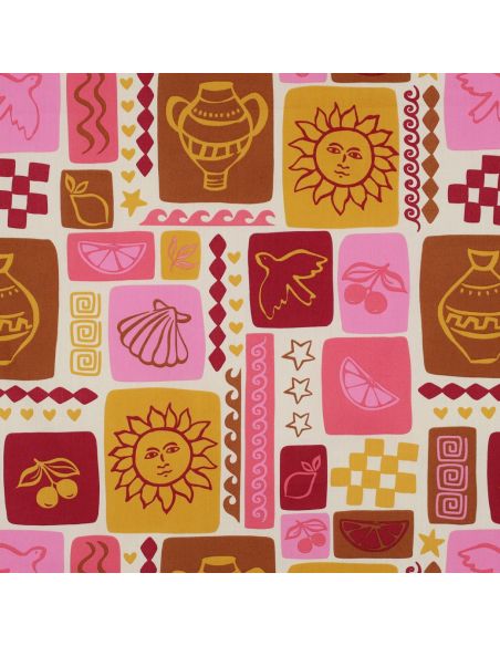 Tejido de popelina de algodón patchwork de verano - Blanco roto