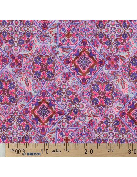 Tejido acolchado de voile de algodón patchwork - Azul
