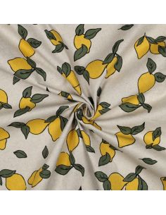 Tela de lona impermeable con aspecto de lino - Limones