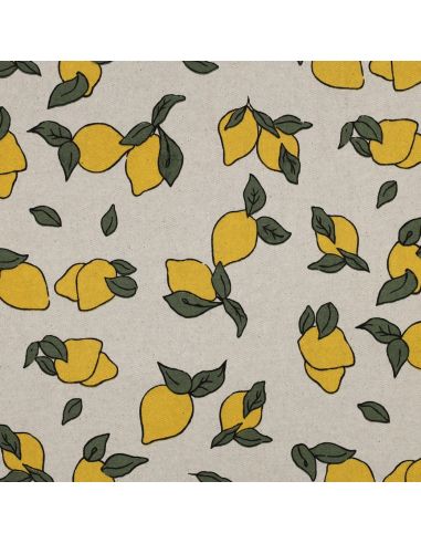 Tela de lona impermeable con aspecto de lino - Limones