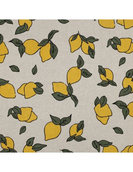 Tela de lona impermeable con aspecto de lino - Limones