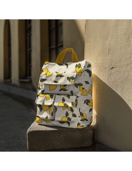 Tela de lona impermeable con aspecto de lino - Limones