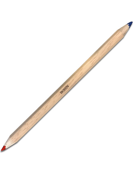 Lápiz de tiza para telas bicolor Bohin - Rojo y azul
