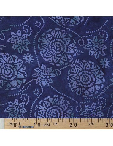 Tejido de viscosa batik Éliora - Azul marino
