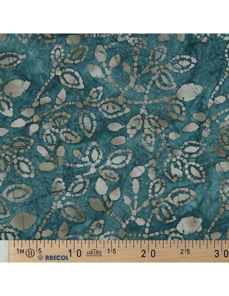 Tejido de algodón batik Méline - Azul petróleo