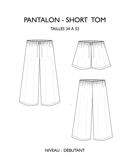 Patron de pantalon et short Tom - Églantine & Zoé