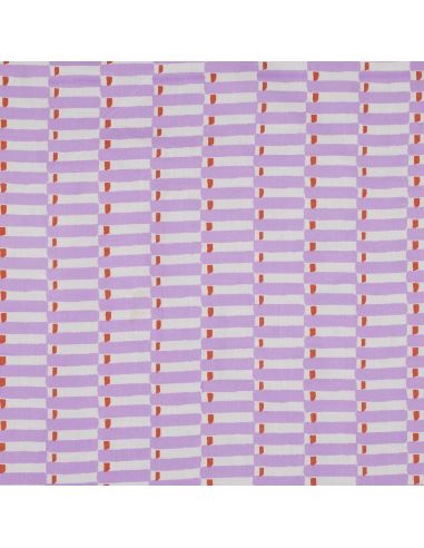 Tejido de algodón indio block print Indra - Lila