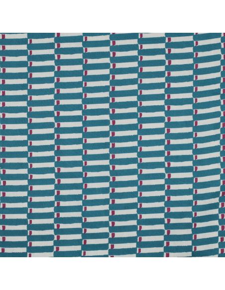 Tejido de algodón indio block print Indra - Azul petróleo