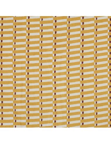 Tejido de algodón indio block print Indra - Ocre