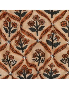 Tejido de algodón indio block print Solenne - Cobre 2